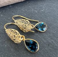 Swiss Blue Topas  Ohrhänger Sterling Silber von Olga Ribler