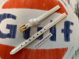 6mm Uhrenarmband Leder weiss, bracelet de montre