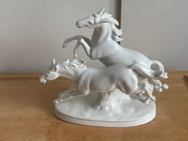 Porzellan Pferde-Figur, weiss, guter Zustand