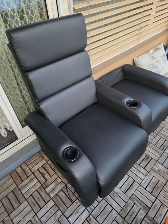 Sessel: Schwarzer Relaxsessel mit Getränkehalter, neuwertig! – Neu (gemäss Beschreibung) aus Gossau SG von seb_b29v 1