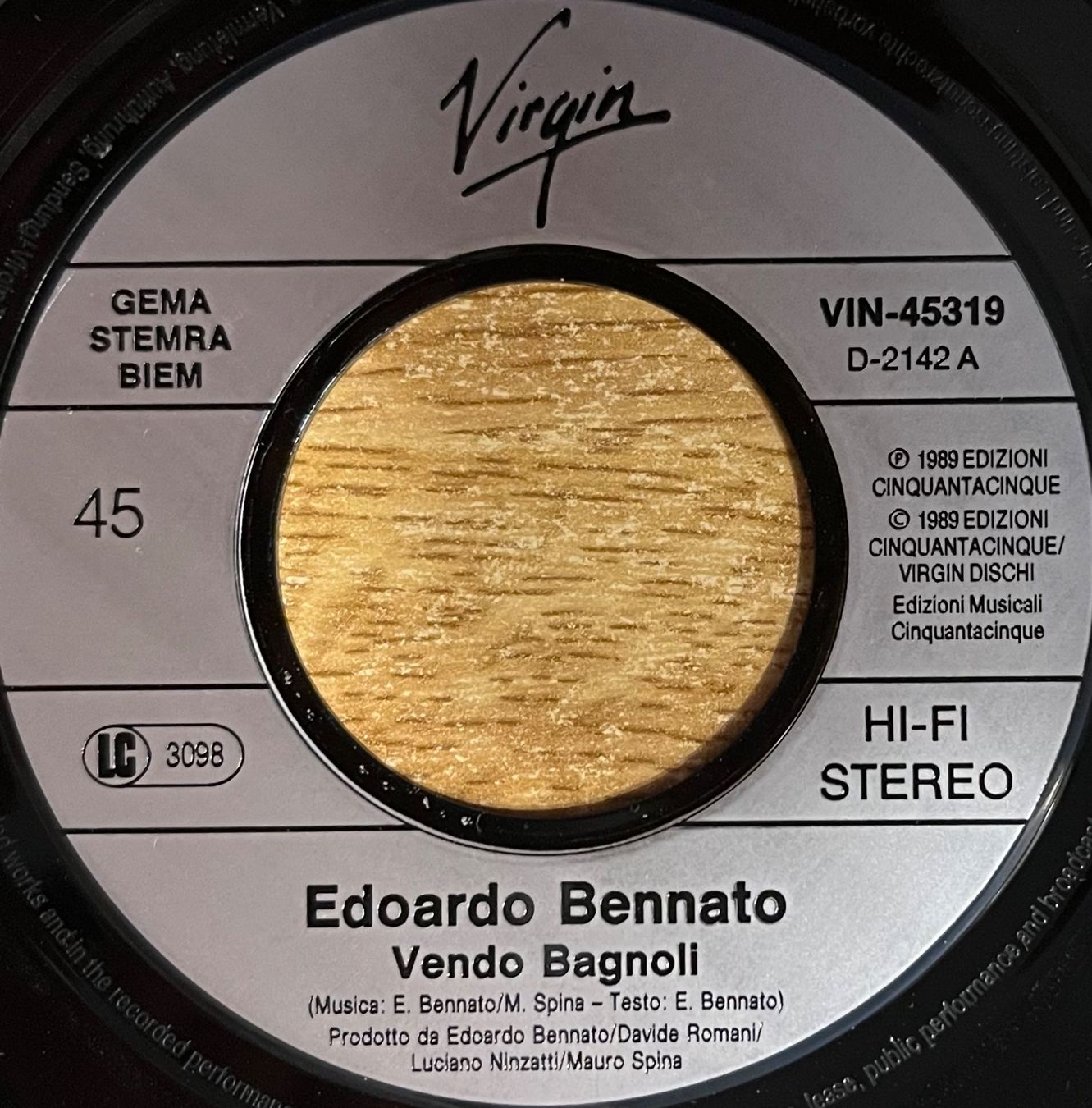 Vinyles: EDOARDO BENNATO - VENDO BAGNOLI – D'occasion à Bussigny par vinyl-pas-cher 2