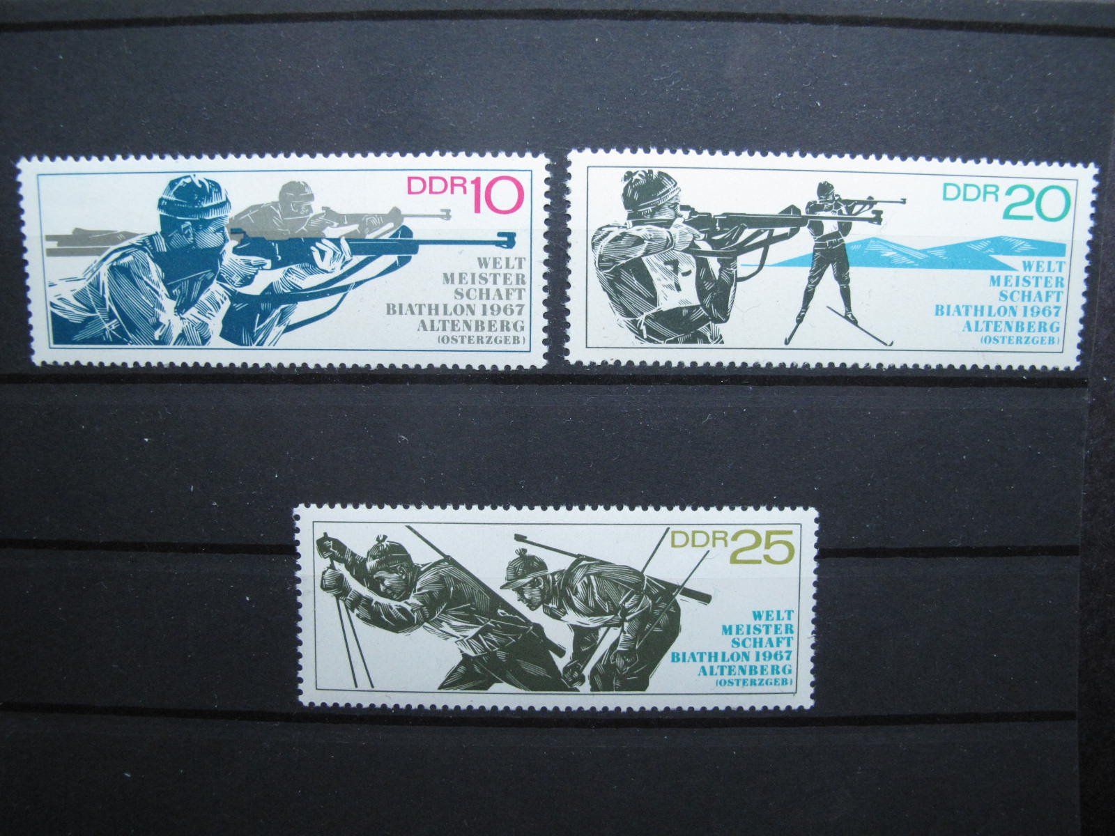 Tutti i francobolli: DDR 1967 Biathlon WM  ** – Usato da Wil SG venduto da fva01
