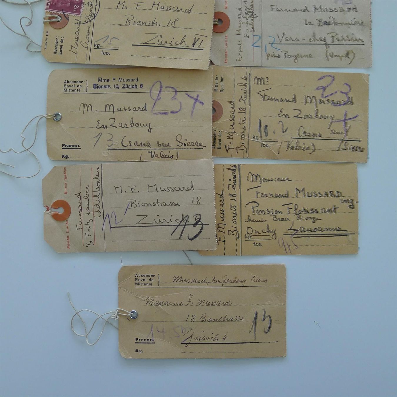 Tutti i francobolli: Paketadressen  Schweiz 11 Stück – Usato da Dagmersellen venduto da wyss1982 6