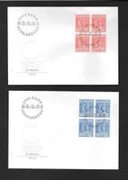 2 FDC 443 - 444 Serie Viererblöcke Europamarken ET 26.91966