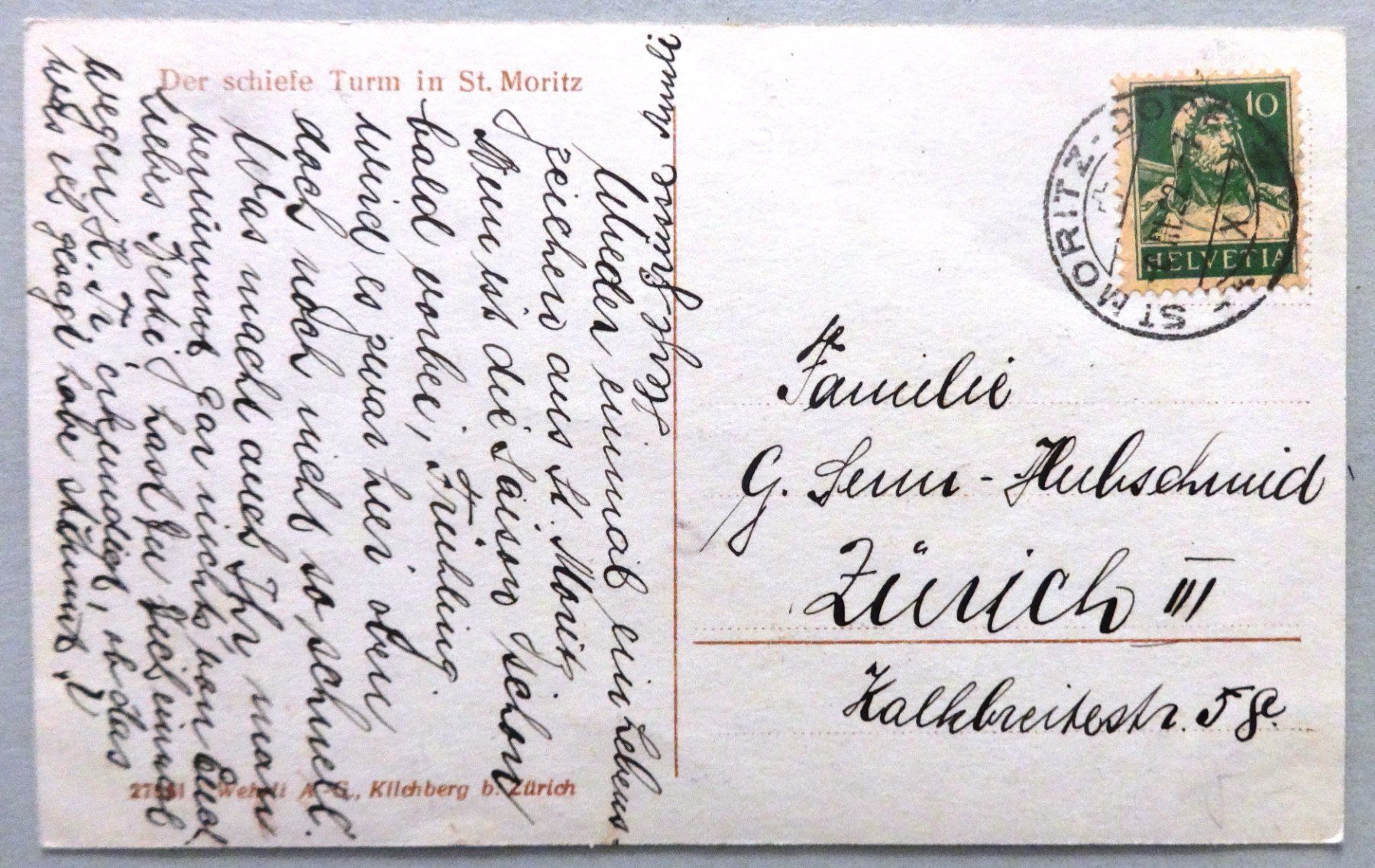 Cartes postales: Der schiefe Turm in St. Moritz – D'occasion à Fétigny par Billy2miny 1