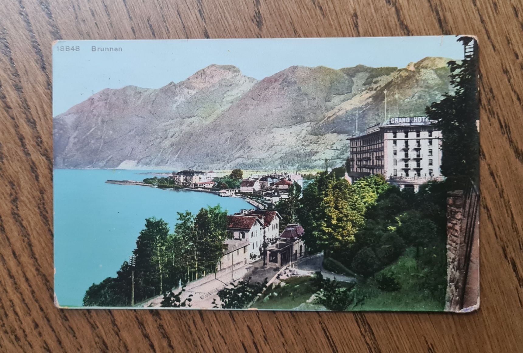Cartoline postali: Brunnen mit Grand Hotel 1909 – Usato da Ebikon venduto da Donar50