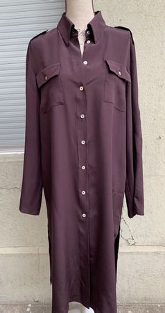 Sublime robe chemise ou manteau MADELEINE 100%soie t.42