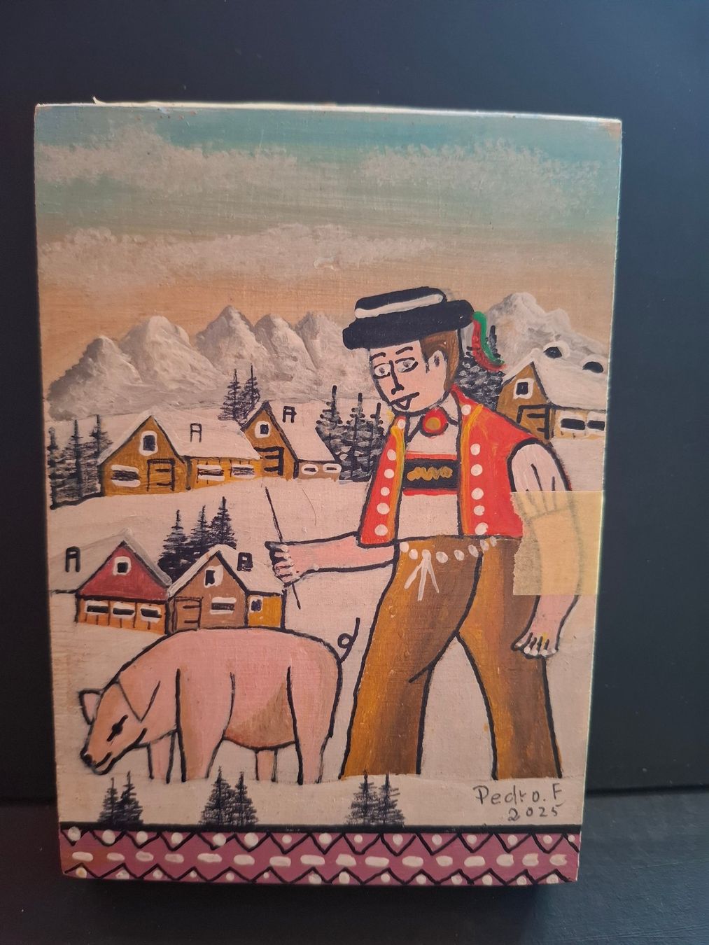Dipinti: Schwein Senn Haus Mini Bild Winter **  44 – Usato da Zürich venduto da Soragno50