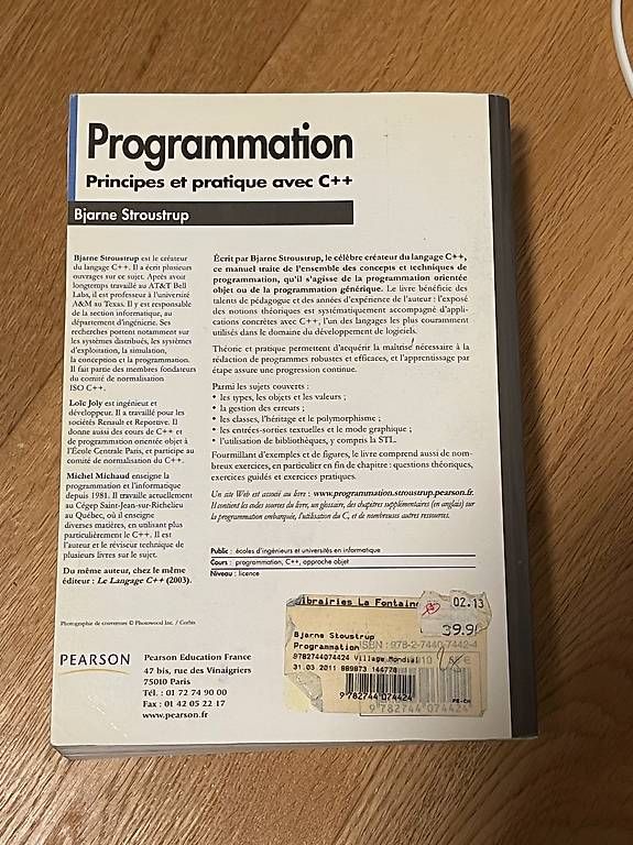 Bücher: Programmation Principes et Pratique avec C++ – Gebraucht aus Murten von dhade 1