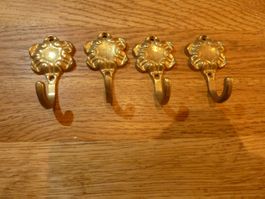 4x Messing Wandhaken Kleiderhaken 6 cm Länge