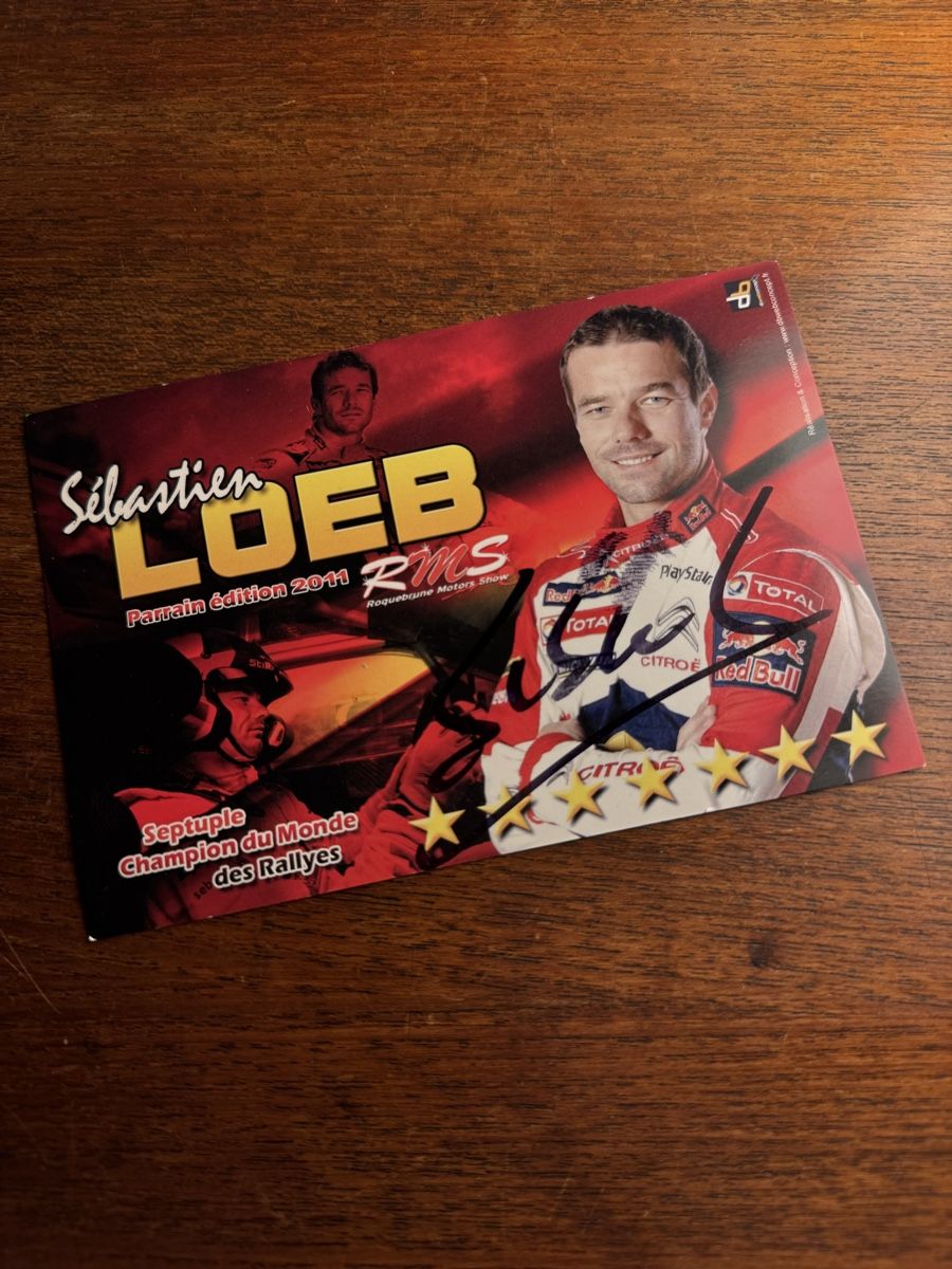 Autografi: Sébastien Loeb - Carte Autographe Originale – Usato da Vésenaz venduto da Angela.C3