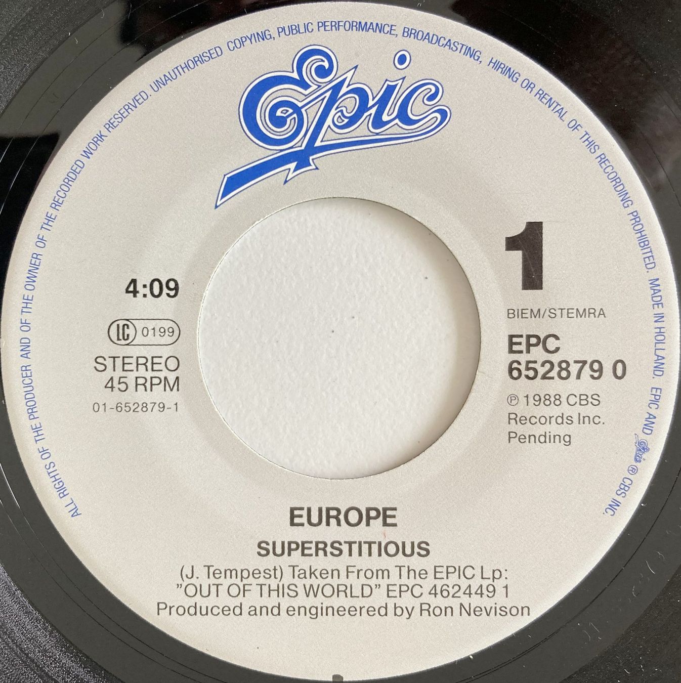Dischi in vinile: EUROPE - SUPERSTITIOUS – Usato da Bottens venduto da hotter-than-hell 2