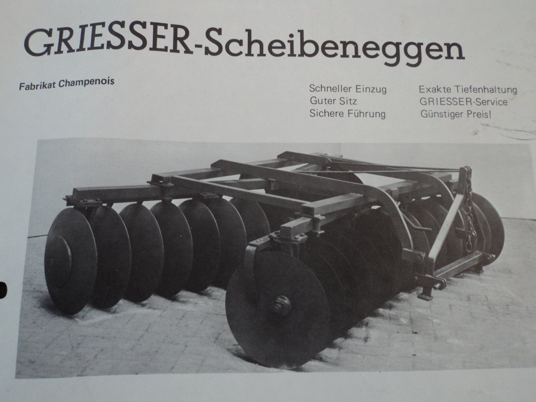 Pflüge: Prospekt Griesser Scheibeneggen – Gebraucht aus Schwarzenburg von modelCARama 1
