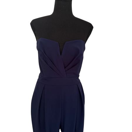 Elegant Evening Party Dark Blue Jumpsuit New M L