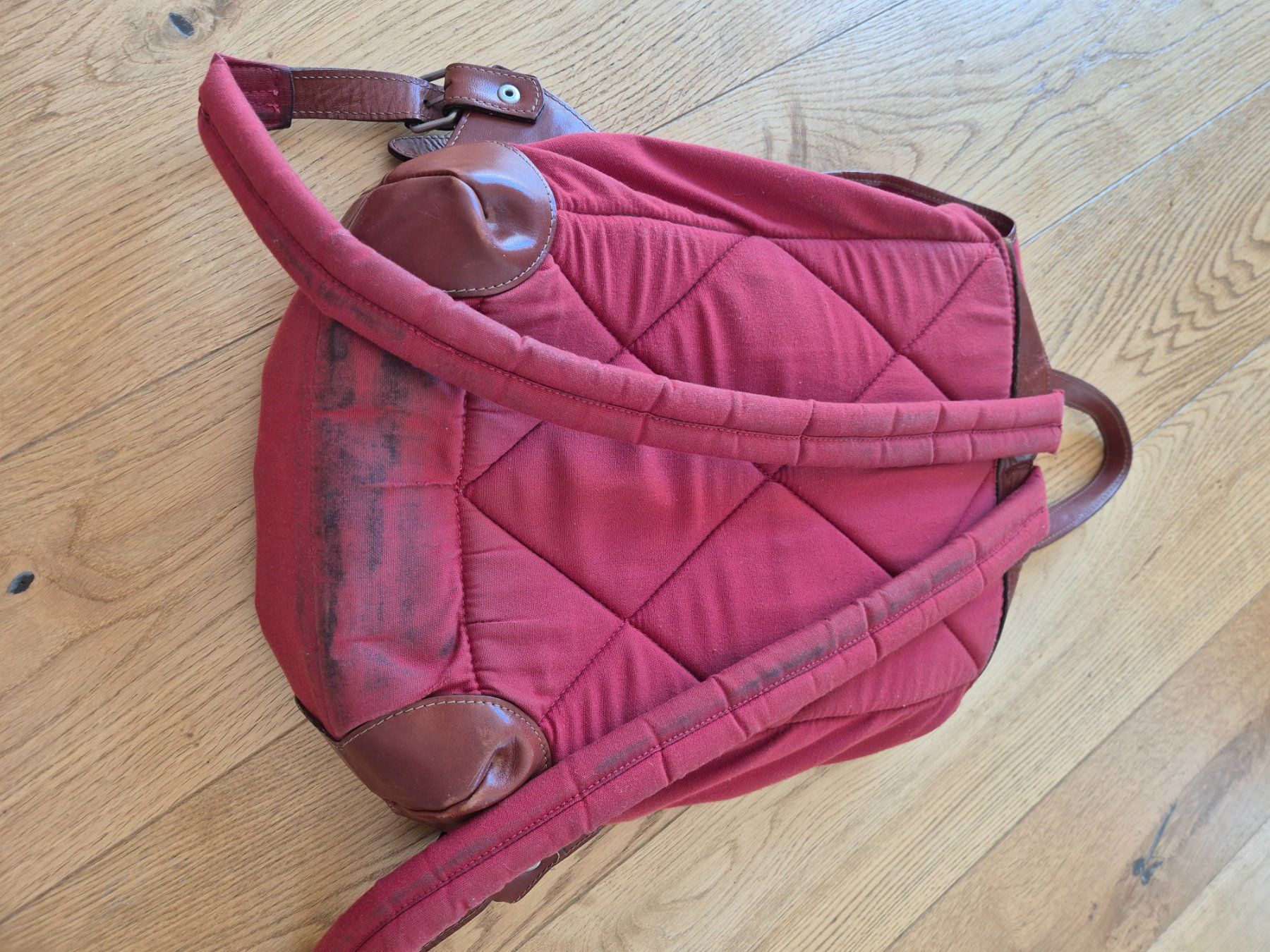 Zaini: Roter Rucksack Canvas & Leder Vintage – Usato da Mollis venduto da Kekie 3