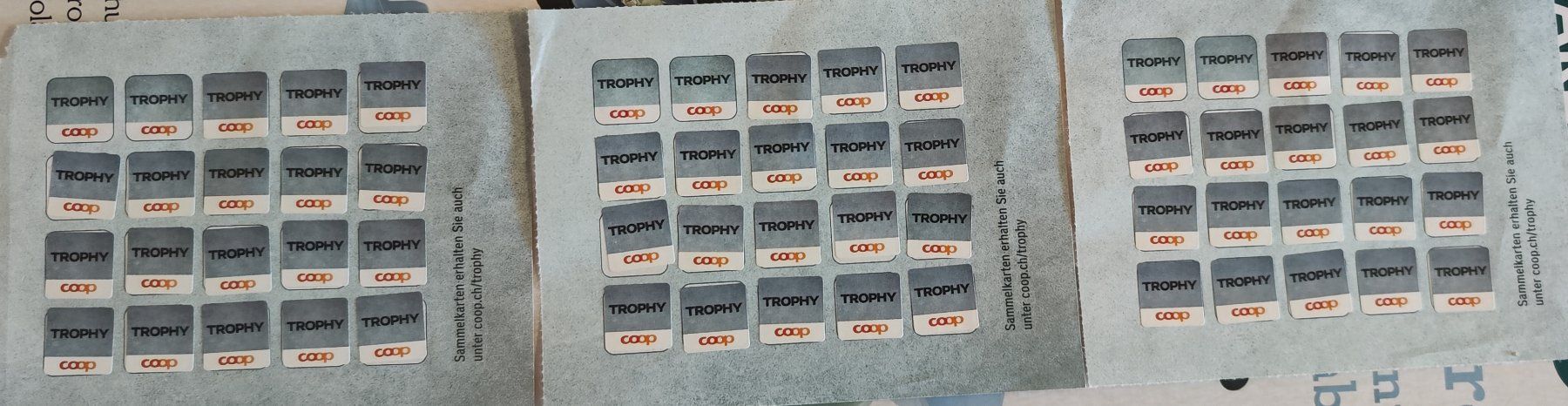 Coop Sammelmarken & -punkte: Coop Trophy - 3x Karten – Neu (gemäss Beschreibung) aus Reinach BL von chilller92