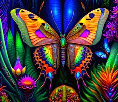 Wandtuch -Butterfly - UV aktiv