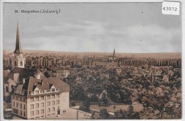 St. Margrethen - Schulhaus und Kirche - coloriert