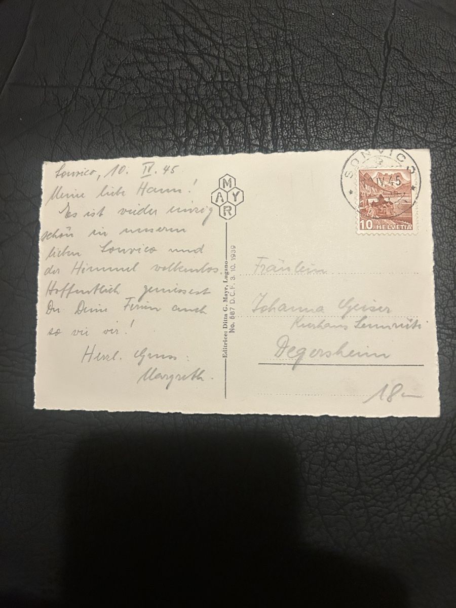 Cartoline postali: Sonvico, Interno del Paese 1945 – Usato da Breganzona venduto da Milesbo 1