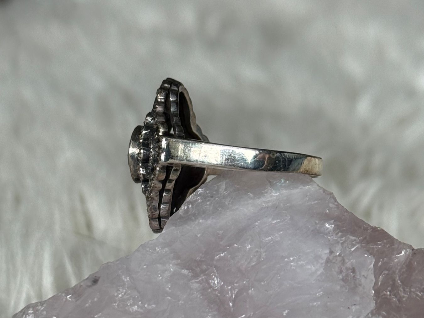 Anelli: Vintage Silberring 925 mit lila Stein – Usato da Istighofen venduto da Ringparadies 1