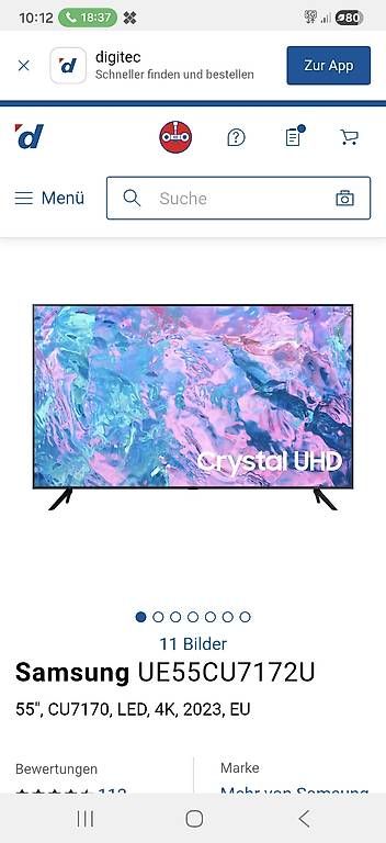 Fernseher: TV Samsung 4K LED 55" – Gebraucht aus Schaffhausen von SZi5