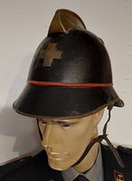 Feuerwehrhelm Schweiz Antik - Schwarz-Messing