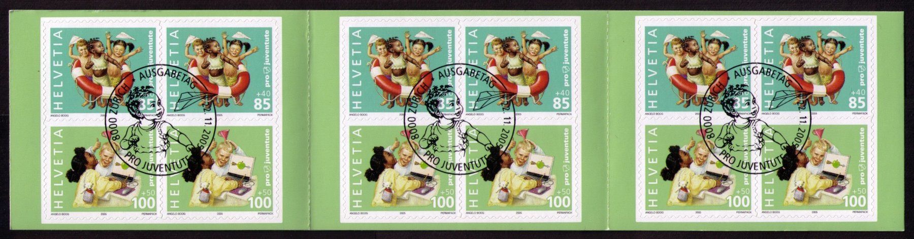 Tous les timbres: 2005_J377Aa+379Aa_PRO JUVENTUTE Kinderrechte_MARKENHEFT ET ! – D'occasion à Marthalen par Ch_quality 1