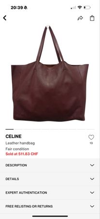 Celine tote bag burgundy 