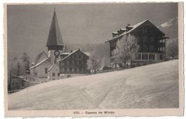 Saanen im Winter, gelaufen 1917
