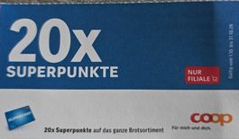 Gutschein 20 Fach Superpunkte auf gesamtes Brot Sortime Coop