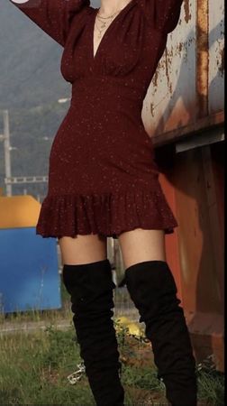 Vestito rosso scintillante, taglia 38