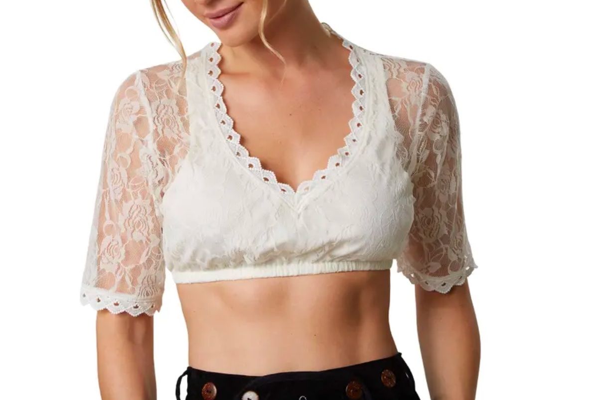 Costumi: neue Dirndlbluse beige Grösse M – Nuovo e nell'imballaggio originale da Necker venduto da liq24