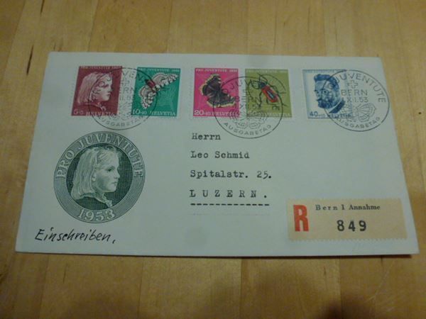 Tous les timbres: PJ FDC 1953 ++ J148 - J152 – D'occasion à Walkringen par Casablanca777
