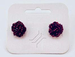 Ohrringe Ohrstecker Knoten Design Rocailles in Rot