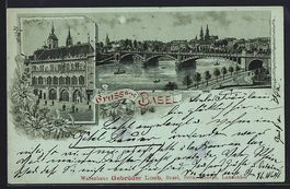 Mondschein-Lithographie Basel, Rathaus, 