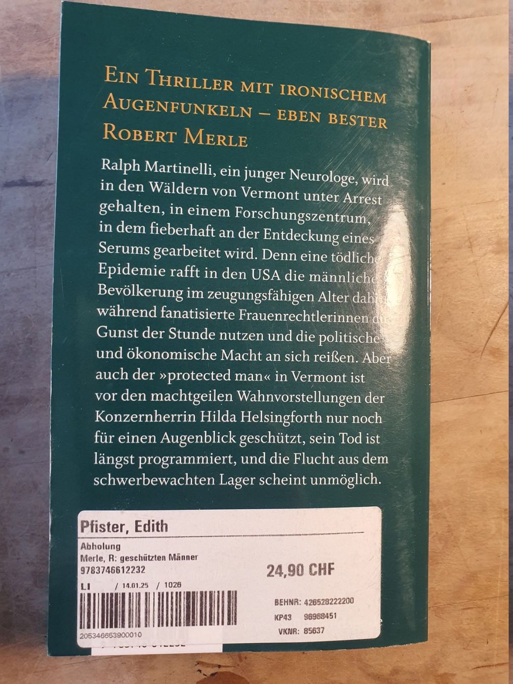 Libri: Die geschützten Männer Robert Merle ATB – Usato da Zürich venduto da loosebone 2