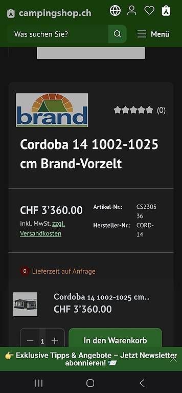Vorzelte & Markisen: Auvent Brand – Gebraucht aus Yvonand von jonge 2