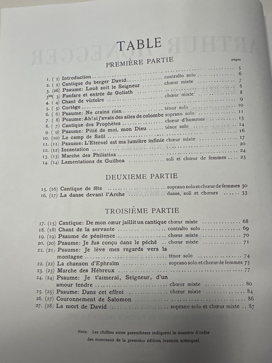 Libri: Honegger: Le Roi David, Klaviernoten, Gesangbuch – Usato da Wald ZH venduto da Martin79 2