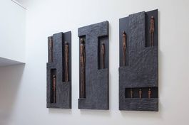 Dreiteiliges Wandobjekt - Figuren im Raum - Kunst 
