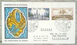 TR13 Enveloppe + Timbre Monaco 1958