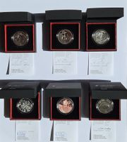 6x Gedenkmünzen mit Künstlerzertifikat 