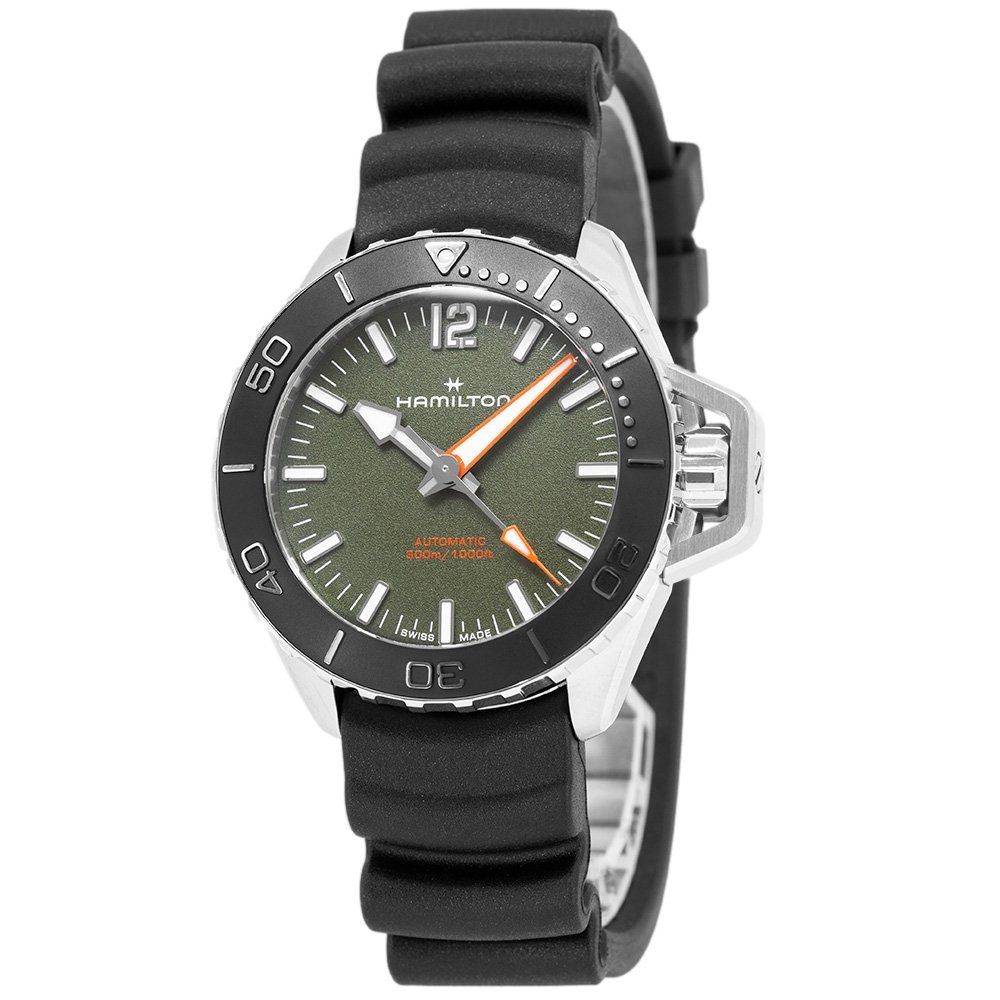 Hamilton Uhren: Hamilton H77455360 Khaki Navy Frogman Auto – Neu und originalverpackt aus Schindellegi von harveystore