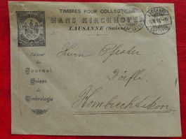 1891: Illustrierter Brief von LAUSANNE HANS KIRCHHOFER +58A