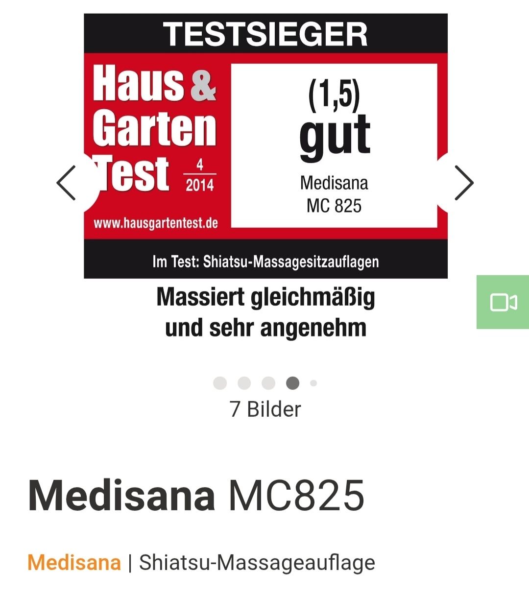 Medisana Dispositivi per massaggi: Medisana Massage Sitzauflage – Usato da Wattenwil venduto da TabeaK 3