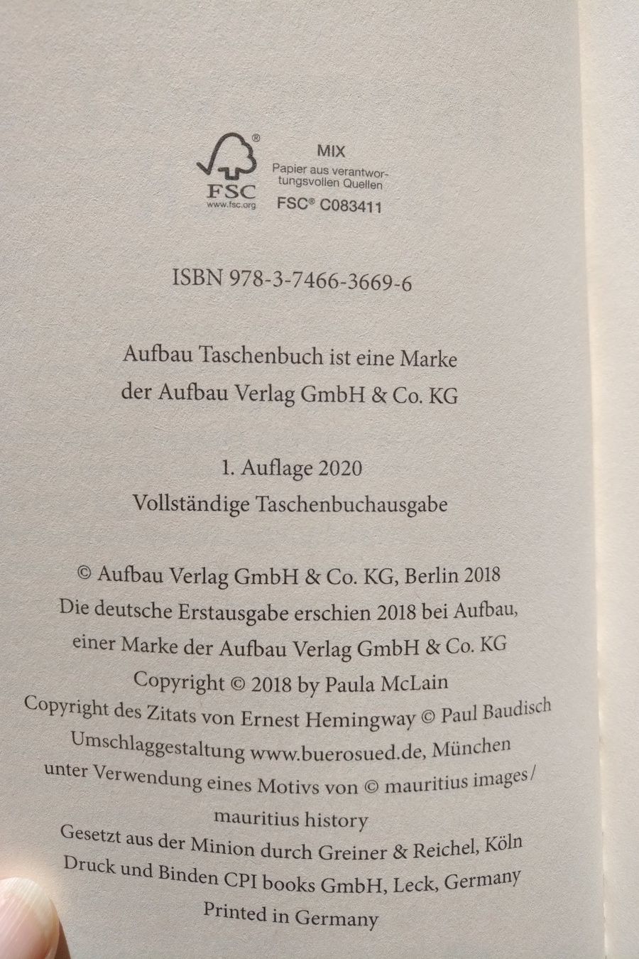 Bücher: HEMINGWAY UND ICH ----- Paula Mclain ----- NEU!!!! – Neu und originalverpackt aus Seltisberg von smi_x7rx 2