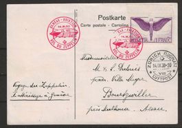 1930 : Vol du Zeppelin auf PK mit Nr. F12