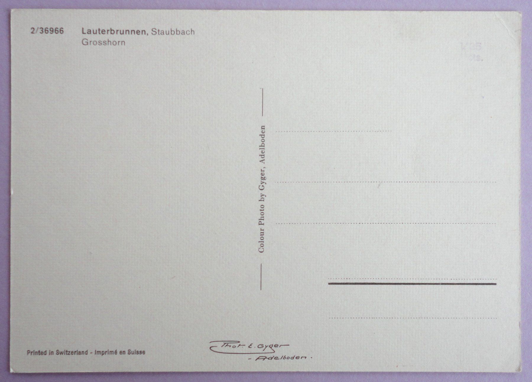 Ansichtskarten: Lauterbrunnen, Staubbach – Gebraucht aus Fétigny von Billy2miny 1