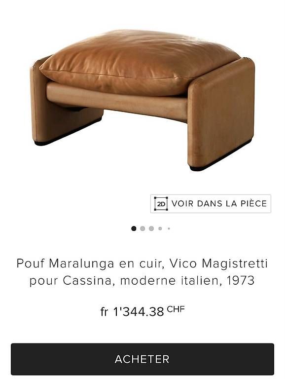 Cassina Divani: Cassina Maralunga cuir et pouf – Usato da Carouge GE venduto da polymagoo 4