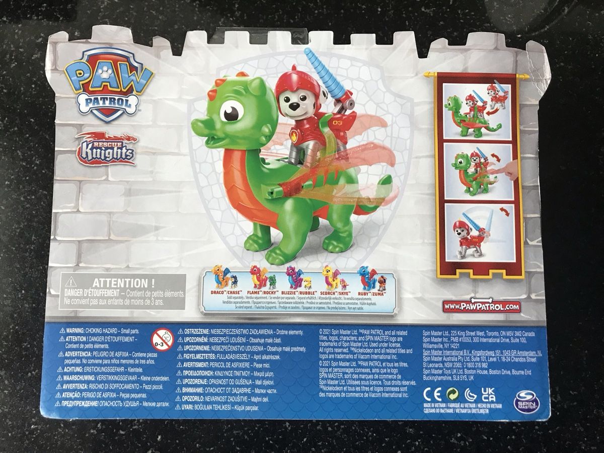 Giocattoli: Paw Patrol Rescue Knights: Marshall – Nuovo e nell'imballaggio originale da Oberhasli venduto da Schneeschueh 1