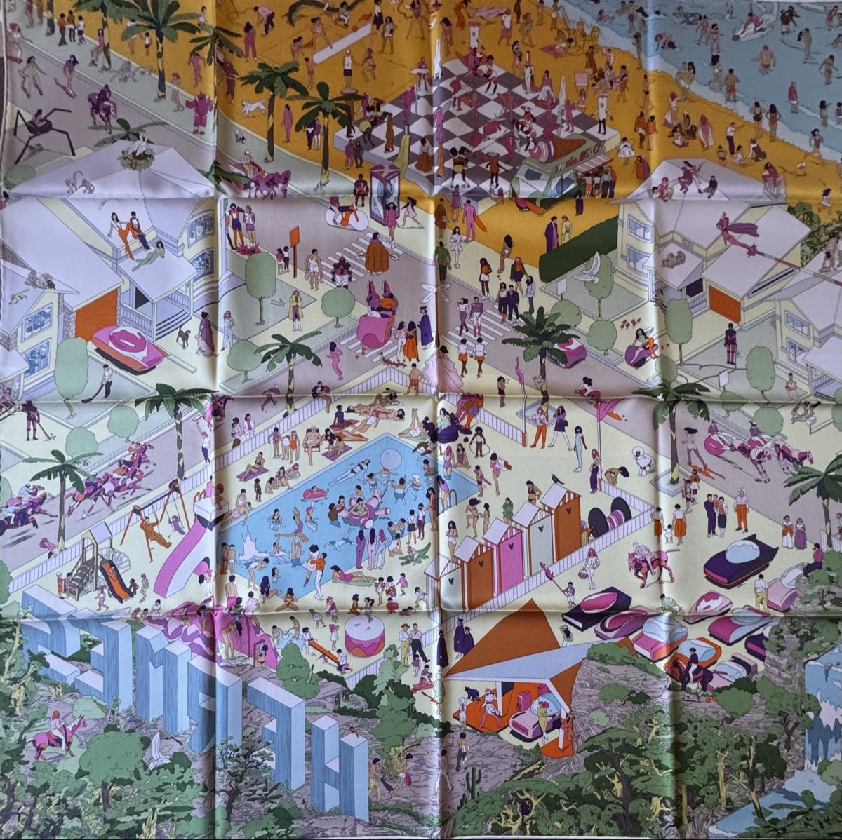 Hermès Foulard & Sciarpe: Hermès carré neuf, 90 On The Beach – Nuovo e nell'imballaggio originale da Genève venduto da Allisgood